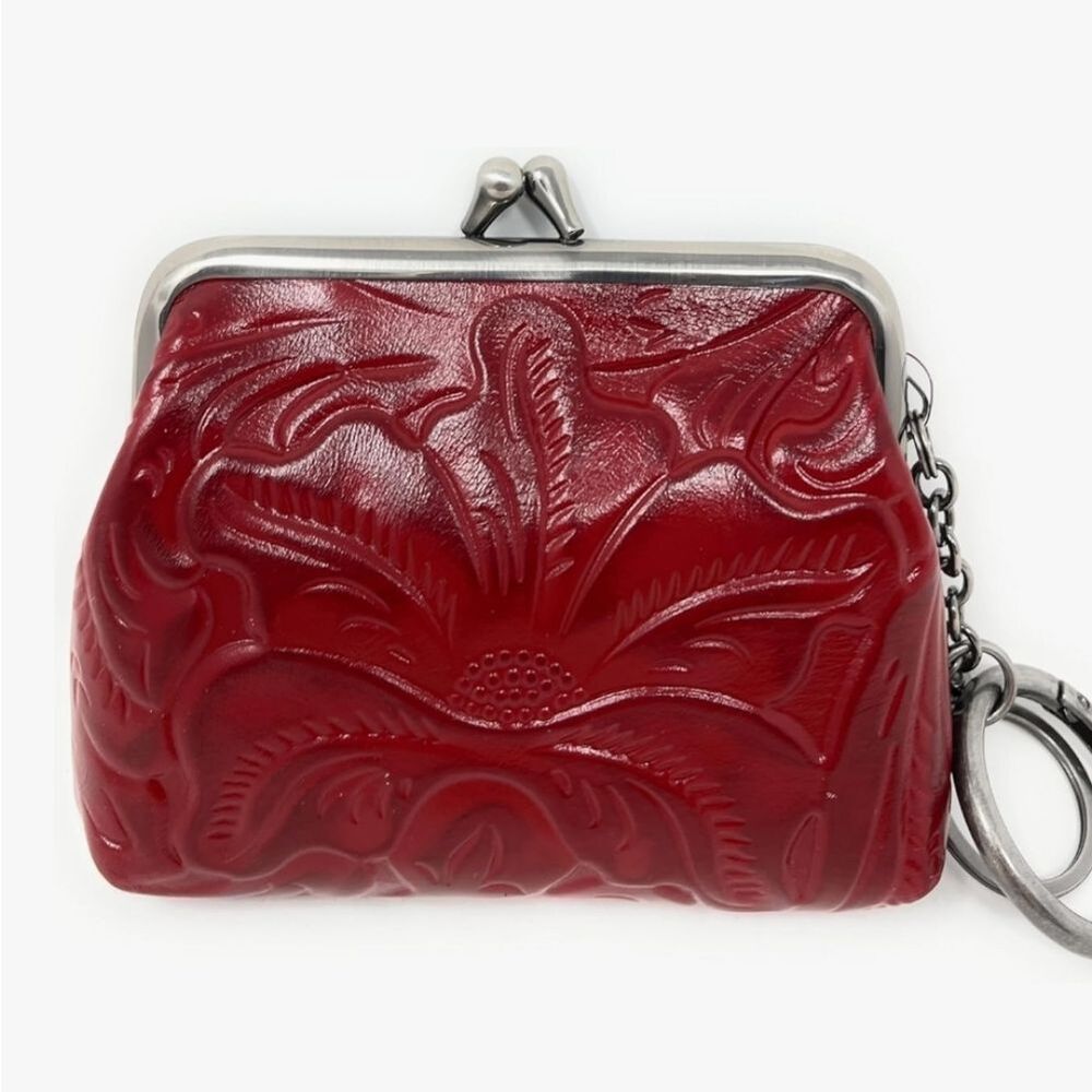 Patricia Nash Tooled Leather Borse Coin Purse- Lava